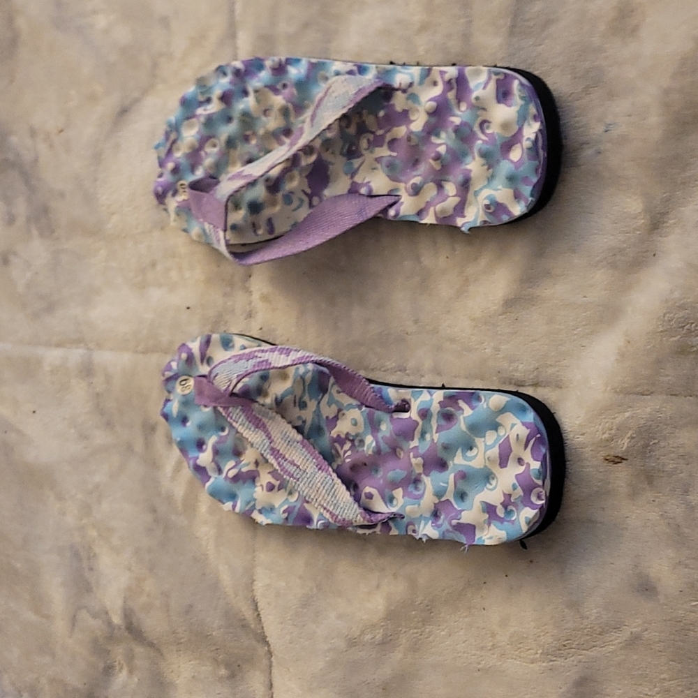 Brand new  Purple and blue camouflage flip flops